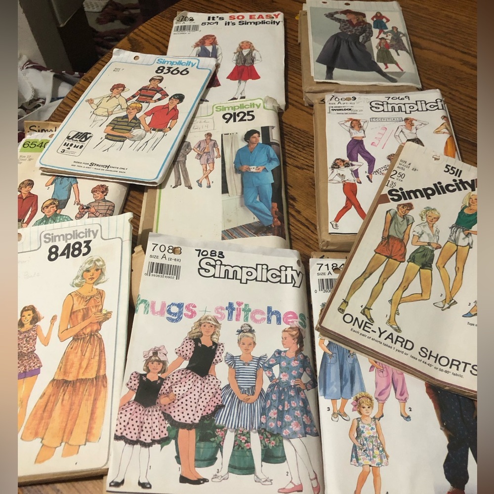 Bundle of vintage Sewing Patterns (women kids boys men )